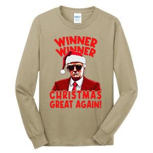 Winner Winner Christmas Great Again Funny Santa Trump Tall Long Sleeve T-Shirt