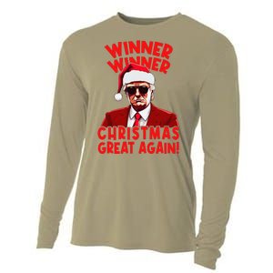 Winner Winner Christmas Great Again Funny Santa Trump Cooling Performance Long Sleeve Crew