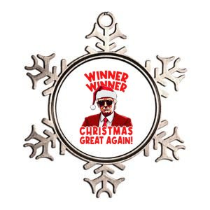 Winner Winner Christmas Great Again Funny Santa Trump Metallic Star Ornament