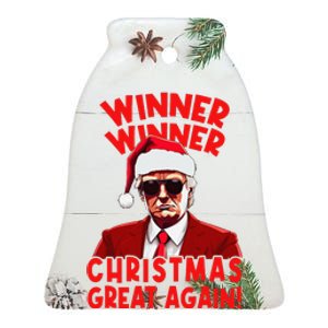 Winner Winner Christmas Great Again Funny Santa Trump Ceramic Bell Ornament