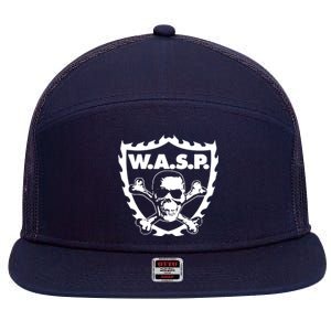 WASP W.A.S.P. CROSSBONES 7 Panel Mesh Trucker Snapback Hat