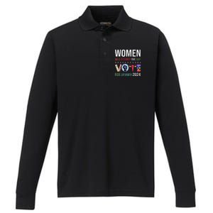 Women Will Destroy Vote Roe Vember 2024 Prochoice Performance Long Sleeve Polo