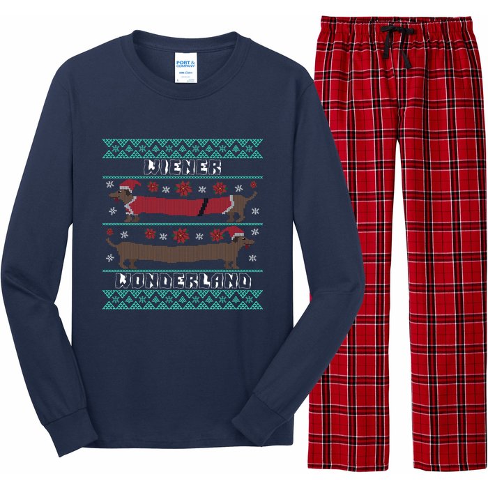 Wiener Wonderland Dachshund Dog Christmas Long Sleeve Pajama Set