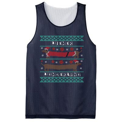 Wiener Wonderland Dachshund Dog Christmas Mesh Reversible Basketball Jersey Tank