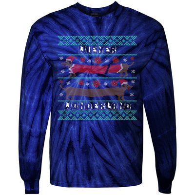 Wiener Wonderland Dachshund Dog Christmas Tie-Dye Long Sleeve Shirt