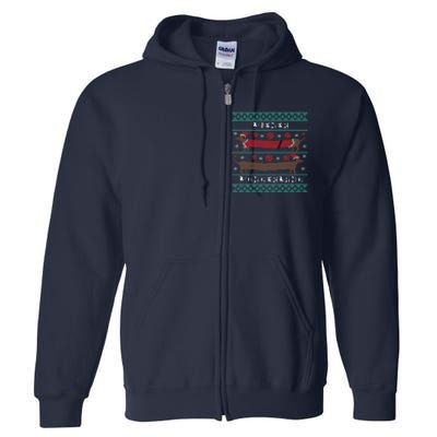 Wiener Wonderland Dachshund Dog Christmas Full Zip Hoodie