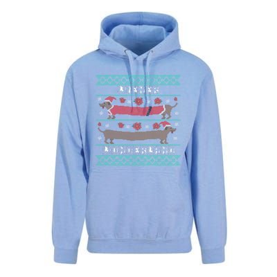 Wiener Wonderland Dachshund Dog Christmas Unisex Surf Hoodie