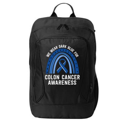 We Wear Dark Blue Colon Cancer Awareness Matching Family Gift City Backpack