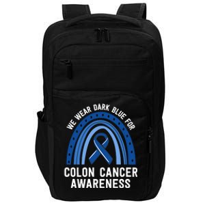 We Wear Dark Blue Colon Cancer Awareness Matching Family Gift Impact Tech Backpack