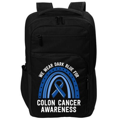 We Wear Dark Blue Colon Cancer Awareness Matching Family Gift Impact Tech Backpack