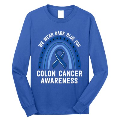 We Wear Dark Blue Colon Cancer Awareness Matching Family Gift Long Sleeve Shirt