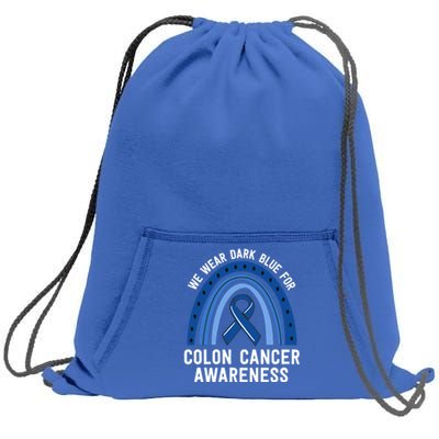 We Wear Dark Blue Colon Cancer Awareness Matching Family Gift Sweatshirt Cinch Pack Bag