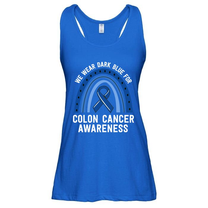 We Wear Dark Blue Colon Cancer Awareness Matching Family Gift Ladies Essential Flowy Tank