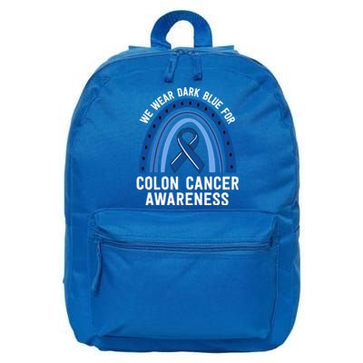 We Wear Dark Blue Colon Cancer Awareness Matching Family Gift 16 in Basic Backpack