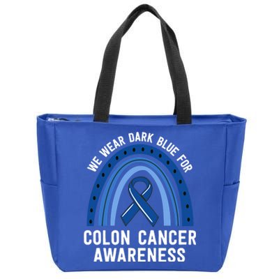 We Wear Dark Blue Colon Cancer Awareness Matching Family Gift Zip Tote Bag