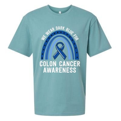 We Wear Dark Blue Colon Cancer Awareness Matching Family Gift Sueded Cloud Jersey T-Shirt