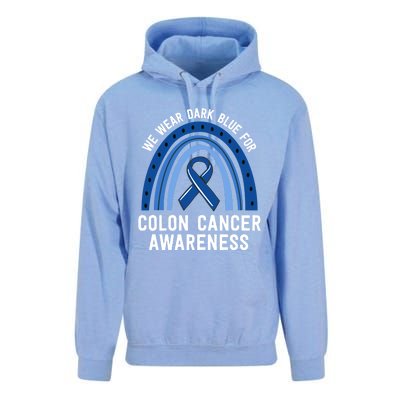 We Wear Dark Blue Colon Cancer Awareness Matching Family Gift Unisex Surf Hoodie