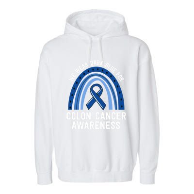 We Wear Dark Blue Colon Cancer Awareness Matching Family Gift Garment-Dyed Fleece Hoodie