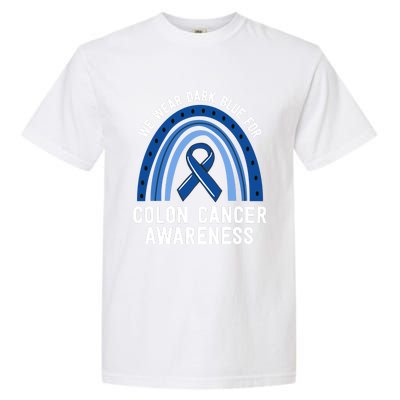 We Wear Dark Blue Colon Cancer Awareness Matching Family Gift Garment-Dyed Heavyweight T-Shirt