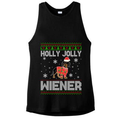 Weenie Wiener Dog Doxie Design Dackel Christmas Dachshund Gift Ladies PosiCharge Tri-Blend Wicking Tank