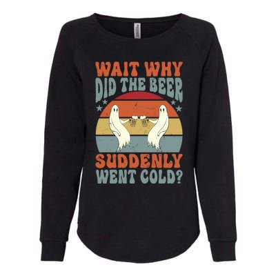 Wait Why Did The Beer Suddenly Went Cold? Funny Ghost Gift Womens California Wash Sweatshirt