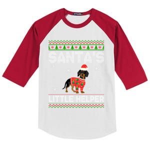 Weenie Wiener Dog Doxie Design Dackel Christmas Dachshund Meaningful Gift Kids Colorblock Raglan Jersey