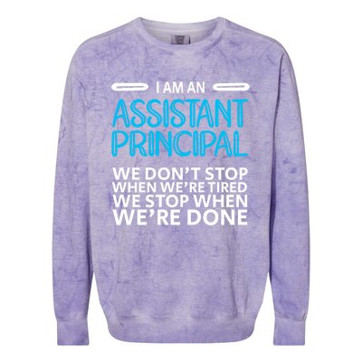 When We're Done Assistant Principal Gift Colorblast Crewneck Sweatshirt