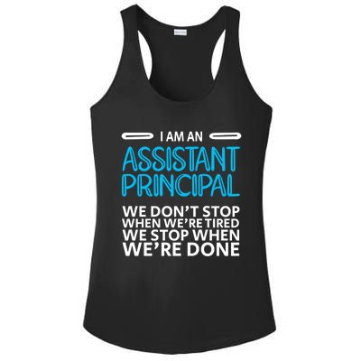 When We're Done Assistant Principal Gift Ladies PosiCharge Competitor Racerback Tank