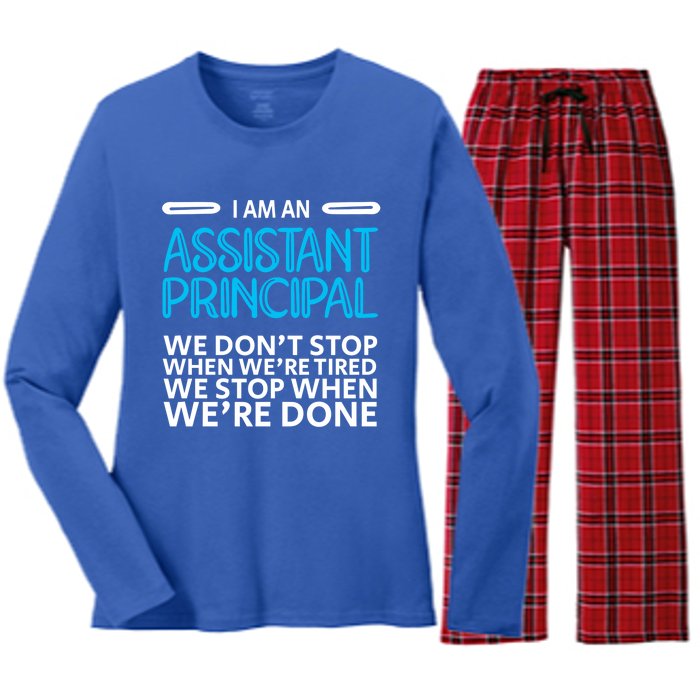 When We're Done Assistant Principal Gift Women's Long Sleeve Flannel Pajama Set 