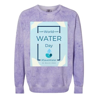 World Water Day Save Water Gift Save Your Water For The Future Gift Colorblast Crewneck Sweatshirt