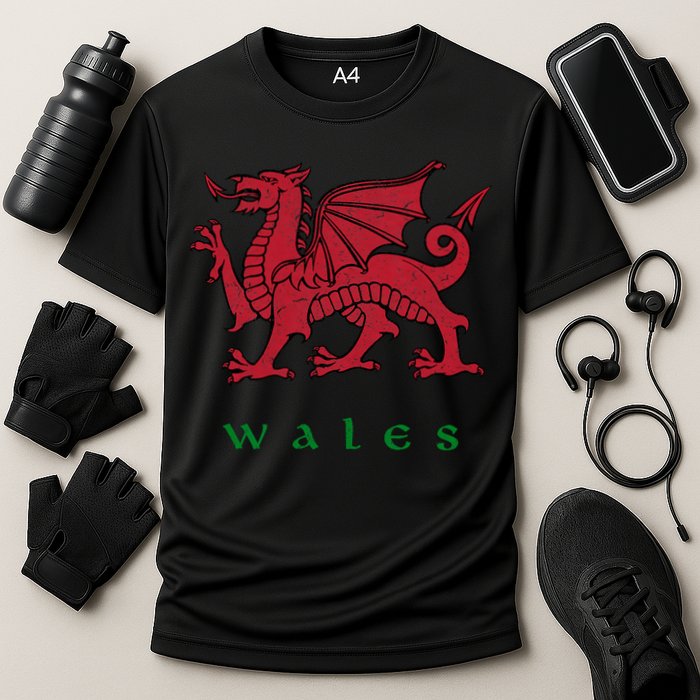 Wales Welsh Dragon Cooling Performance Crew T-Shirt
