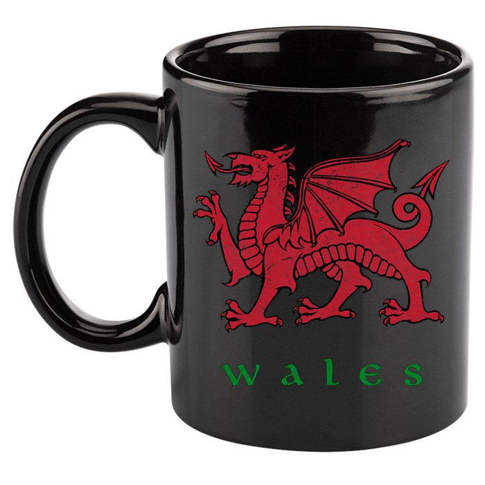 Wales Welsh Dragon 11oz C Handle Ceramic Mug