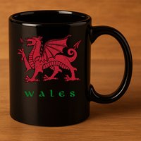 Wales Welsh Dragon 11oz C Handle Ceramic Mug