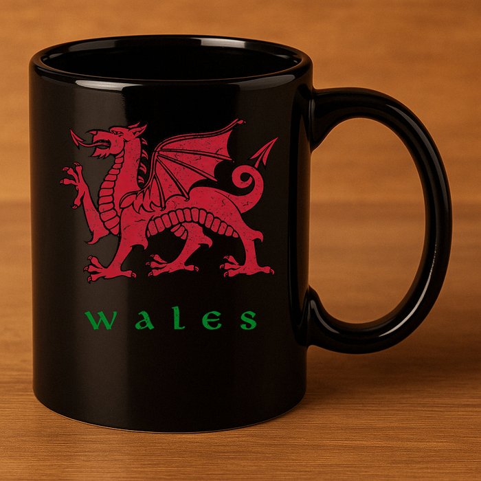 Wales Welsh Dragon 11oz C Handle Ceramic Mug