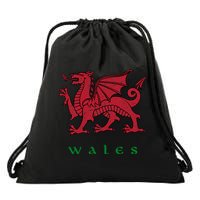 Wales Welsh Dragon Drawstring Bag