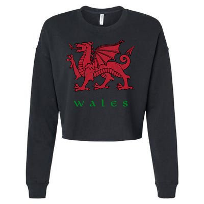 Wales Welsh Dragon Cropped Pullover Crew