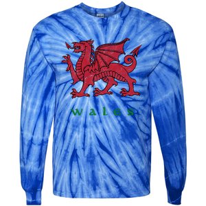 Wales Welsh Dragon Tie-Dye Long Sleeve Shirt