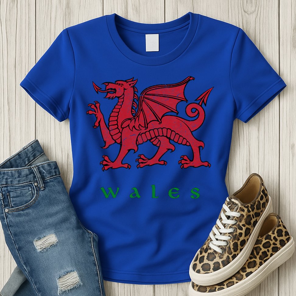 Wales Welsh Dragon Womens T-Shirt