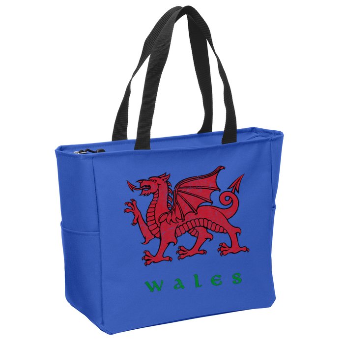 Wales Welsh Dragon Zip Tote Bag