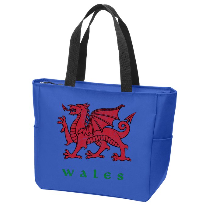Wales Welsh Dragon Zip Tote Bag