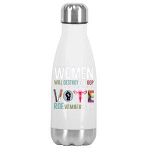 Women Will Destroy The Gop Vote Roevember 2024 Stainless Steel Insulated Water Bottle