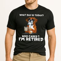 Womens What Day Is Today Who Care I'm Retired Funny Boxer Dog Cooling Performance Crew T-Shirt