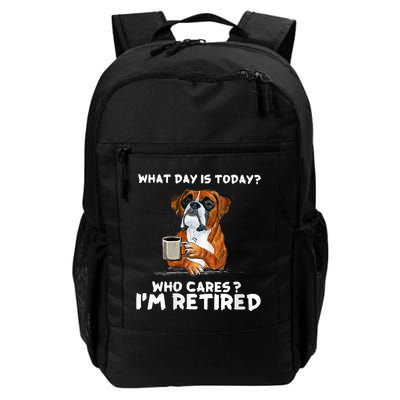 Womens What Day Is Today Who Care I'm Retired Funny Boxer Dog Backpack