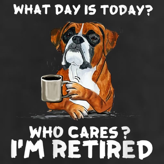 Womens What Day Is Today Who Care I'm Retired Funny Boxer Dog 11oz C Handle Ceramic Mug