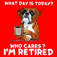 Womens What Day Is Today Who Care I'm Retired Funny Boxer Dog 16 in Basic Backpack