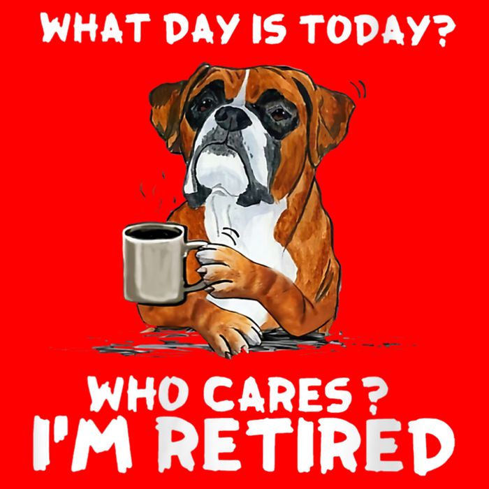 Womens What Day Is Today Who Care I'm Retired Funny Boxer Dog 16 in Basic Backpack