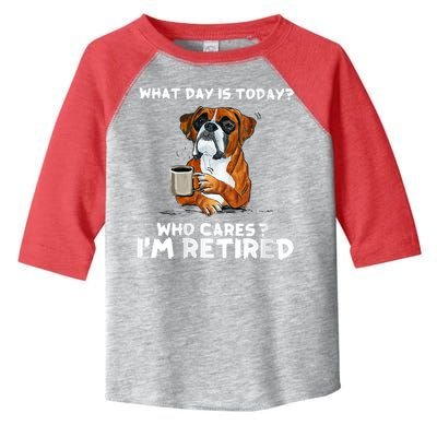 Womens What Day Is Today Who Care I'm Retired Funny Boxer Dog Toddler Fine Jersey T-Shirt