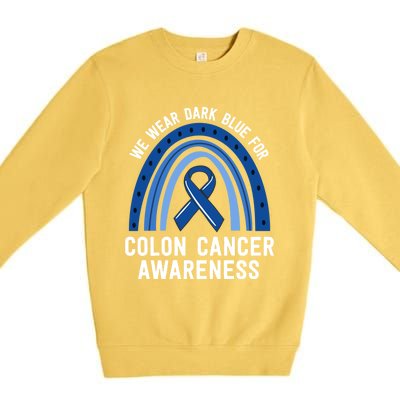 We Wear Dark Blue Colon Cancer Awareness Matching Family Gift Premium Crewneck Sweatshirt