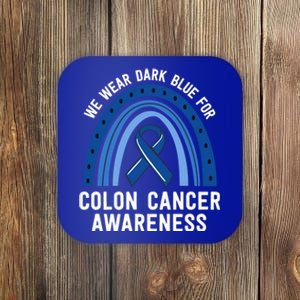 We Wear Dark Blue Colon Cancer Awareness Matching Family Gift Coaster