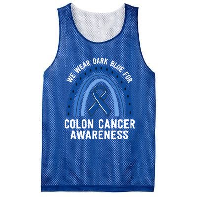 We Wear Dark Blue Colon Cancer Awareness Matching Family Gift Mesh Reversible Basketball Jersey Tank